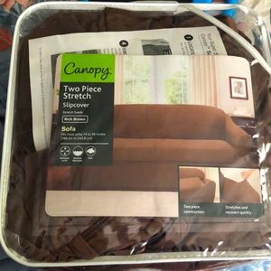 Brown suede slipcover